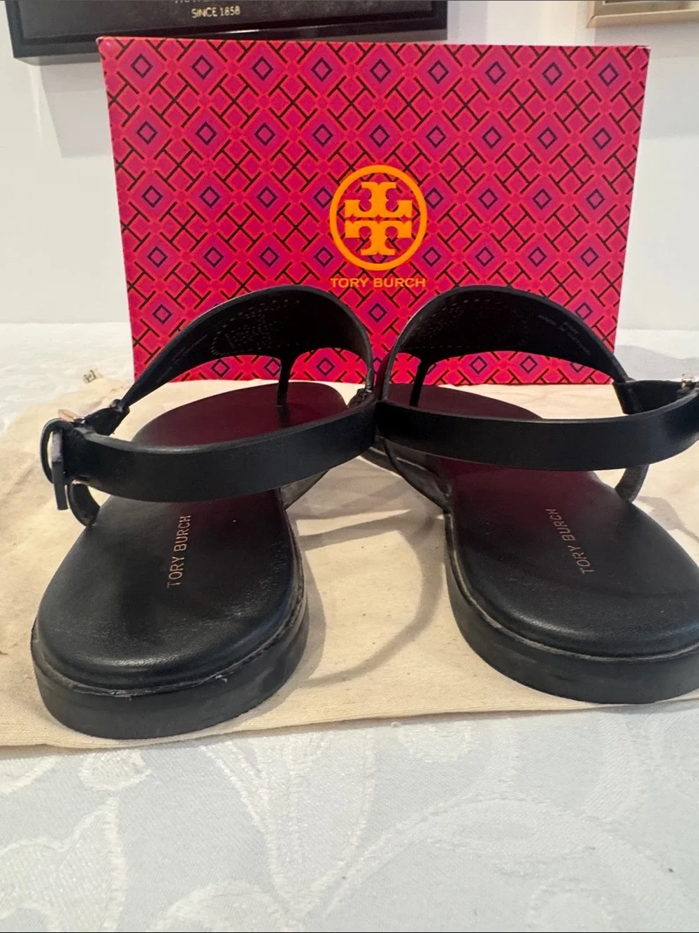 Tory Burch Perforated T Strap Sandal. Ladies 8.5